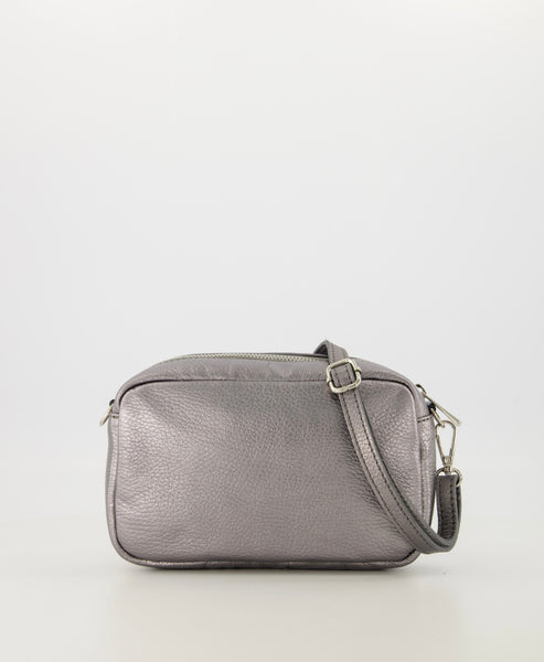 Tas Irene Leer | Grijs Zilver