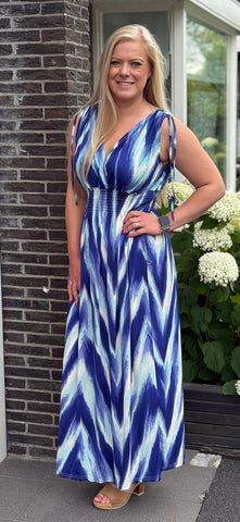 Jurk Lou Long Ikat | Blue