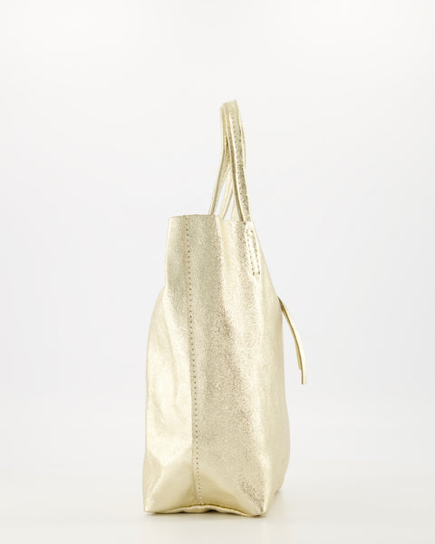Mini Shopper Alice Leer | Goud
