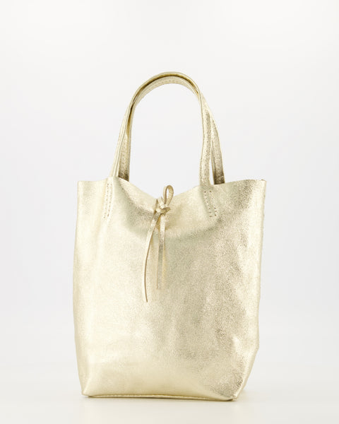 Mini Shopper Alice Leer | Goud