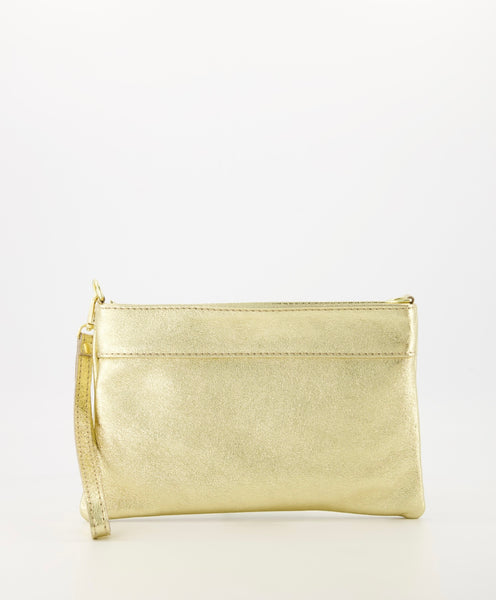 Tas Valeria Leer | Metallic Goud