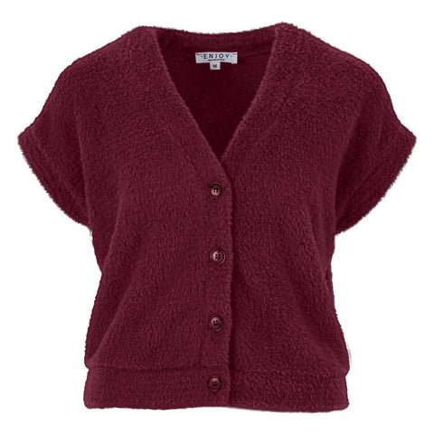 Gilet Fluffy Bordeaux | Enjoy