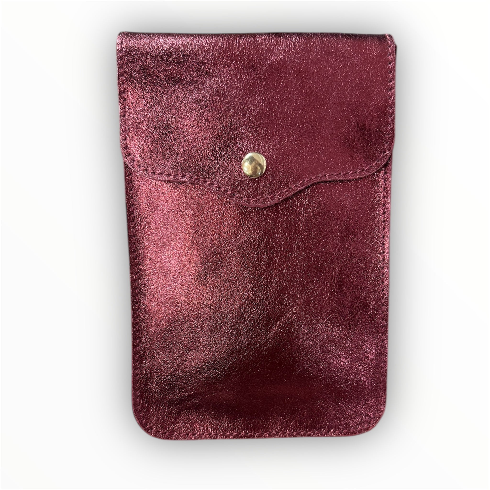 Telefoon Tasje Pona Leer | Metallic Burgundy