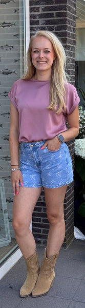 Short Jeans Flower Color | Jewelly