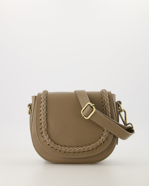 Tas Chelsea Crossbody Leer | Donker Taupe