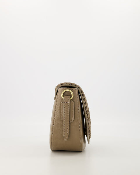 Tas Chelsea Crossbody Leer | Donker Taupe