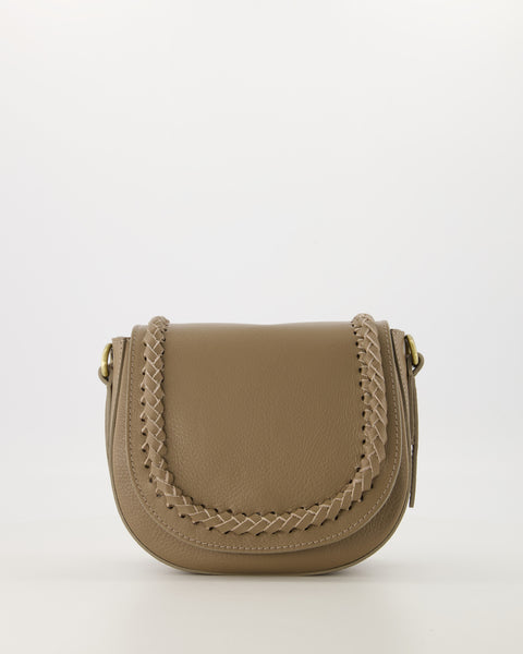 Tas Chelsea Crossbody Leer | Donker Taupe