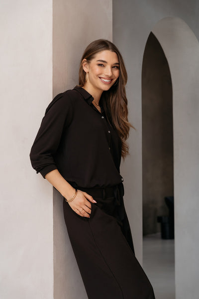 Blouse Lotus Dark Chocolate | &Co Woman