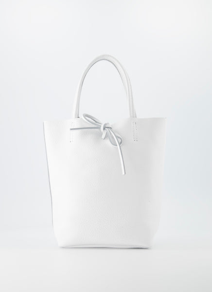 Mini Shopper Alice Leer | Wit