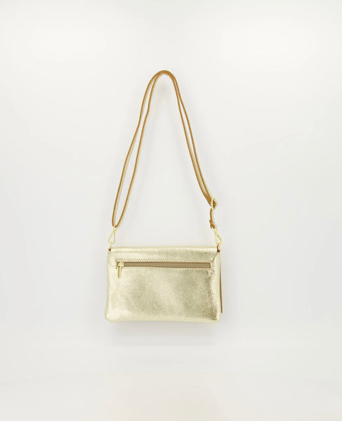 Tas Myra Leer | Metallic Goud