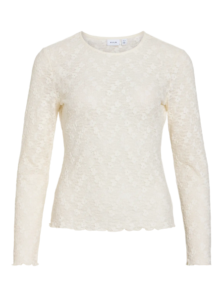 Lace Top Vifay Egret | Vila