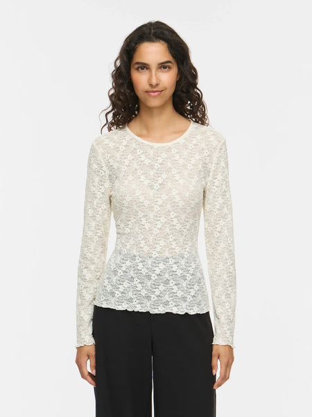 Lace Top Vifay Egret | Vila