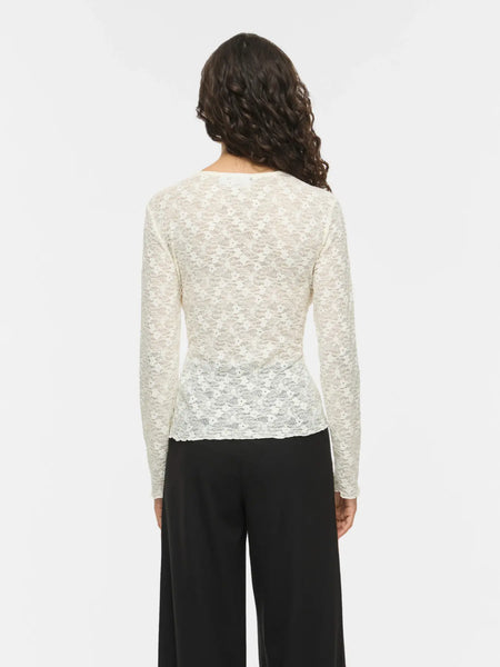 Lace Top Vifay Egret | Vila