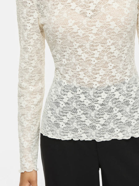 Lace Top Vifay Egret | Vila