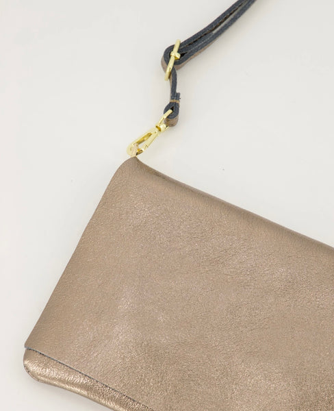 Tas Myra Leer | Metallic Brons