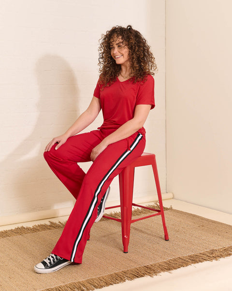 Broek Mila Tape Rood | Fos Amsterdam