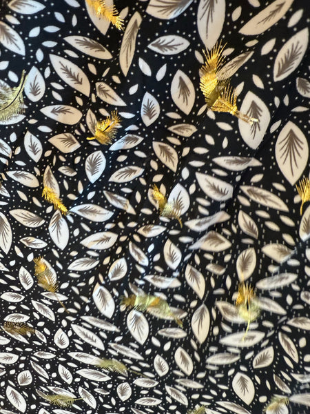 Jurk Lou Short Leaf | Black Gold