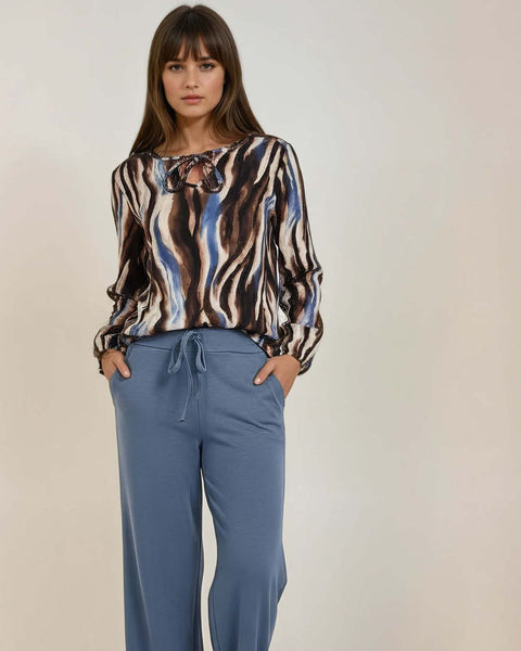 Blouse Lexi Aqua Lines | Fos Amsterdam