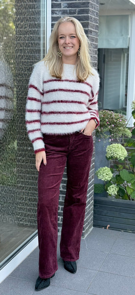 Broek Bibette Cord Aubergine | Red Button