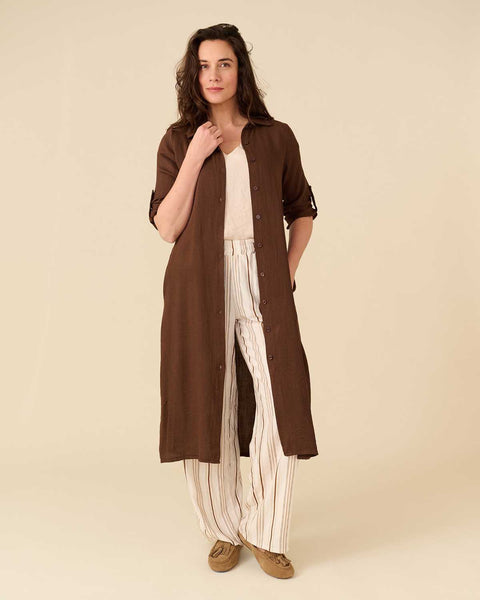 Jurk Merlina Donker Bruin | Fos Amsterdam