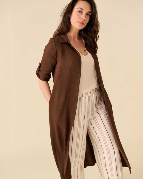 Jurk Merlina Donker Bruin | Fos Amsterdam