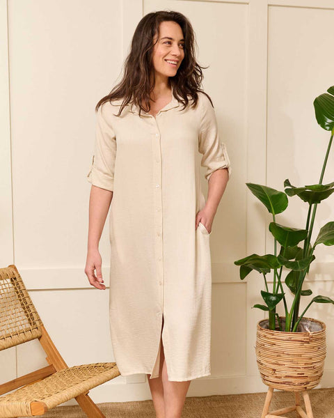 Jurk Merlina Beige | Fos Amsterdam