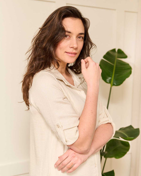 Jurk Merlina Beige | Fos Amsterdam