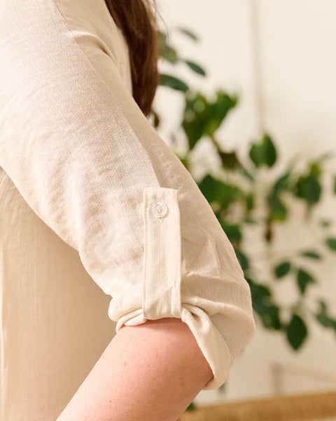 Jurk Merlina Beige | Fos Amsterdam