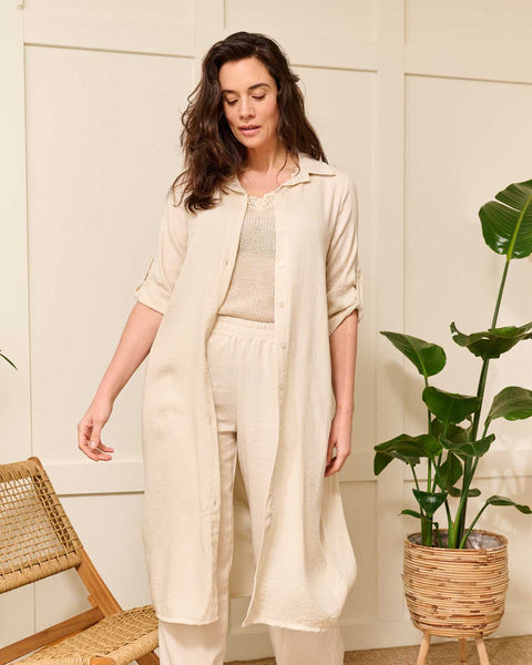 Jurk Merlina Beige | Fos Amsterdam