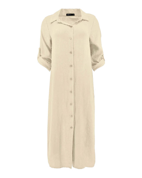 Jurk Merlina Beige | Fos Amsterdam