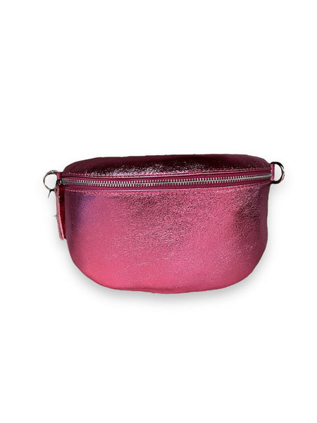 Tas Zoey Leer | Metallic Roze