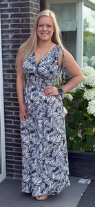 Jurk Lou Long Palm Feather | Blue Gold