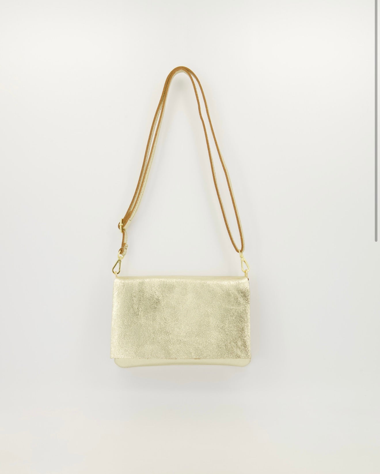 Tas Myra Leer | Metallic Goud
