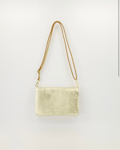 Tas Myra Leer | Metallic Goud