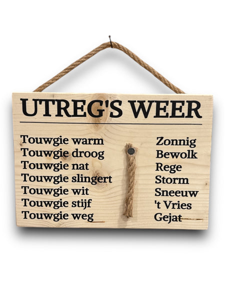 Utregs Weer Bordje | Hout