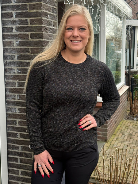 Trui Vidalo Glitter Black| Vila - LAATSTE STUKS MAAT S