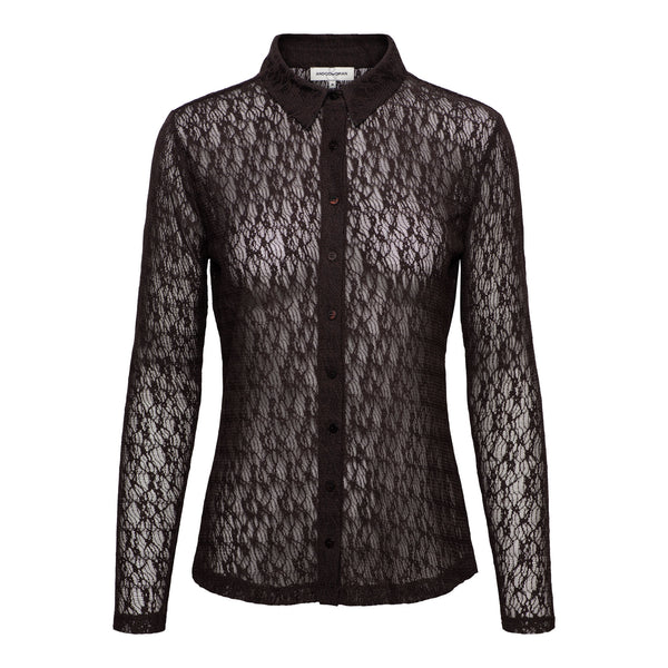 Blouse Tina Lace Dark Chocolate | &Co Woman