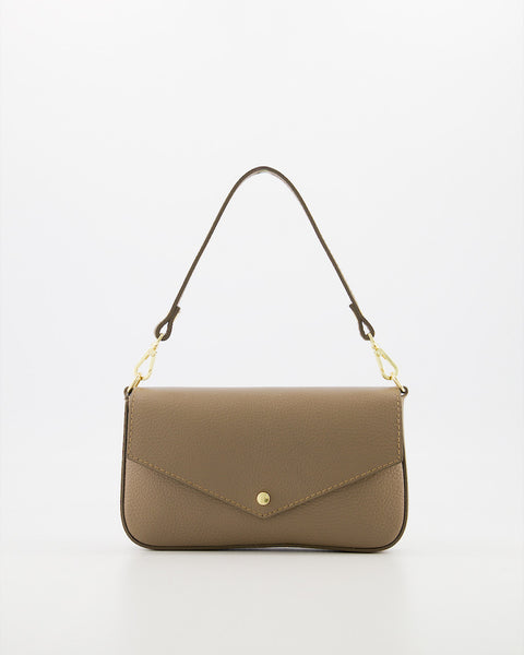Tas Brandy Leer | Donker Taupe