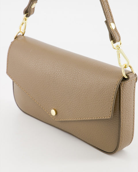 Tas Brandy Leer | Donker Taupe