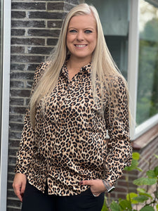 Blouse Viellette Satin Leopard | Vila