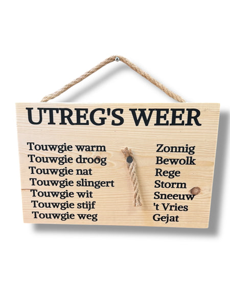 Utregs Weer Bordje | Hout
