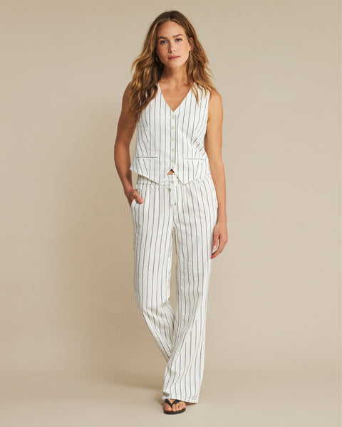 Broek Colette Linnen Stripe | Red Button