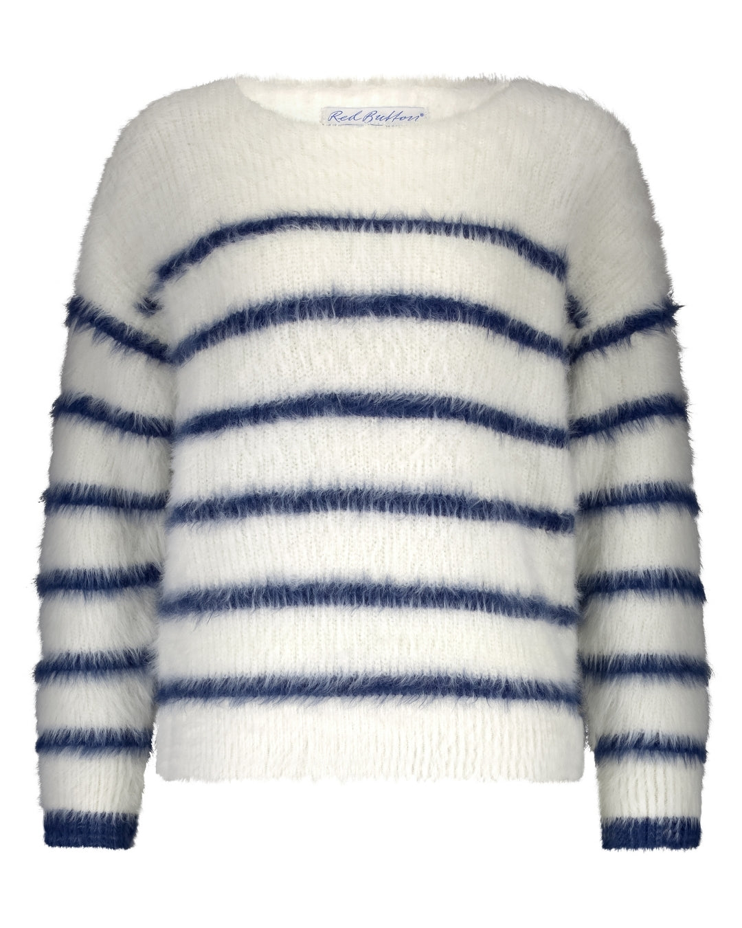 Trui Fuzzy Stripe Indigo | Red Button