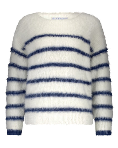 Trui Fuzzy Stripe Indigo | Red Button