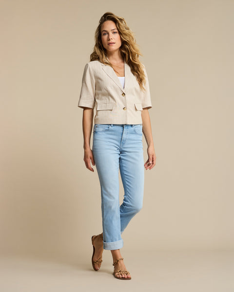 Blazer Linen/Visco Pebble | Red Button