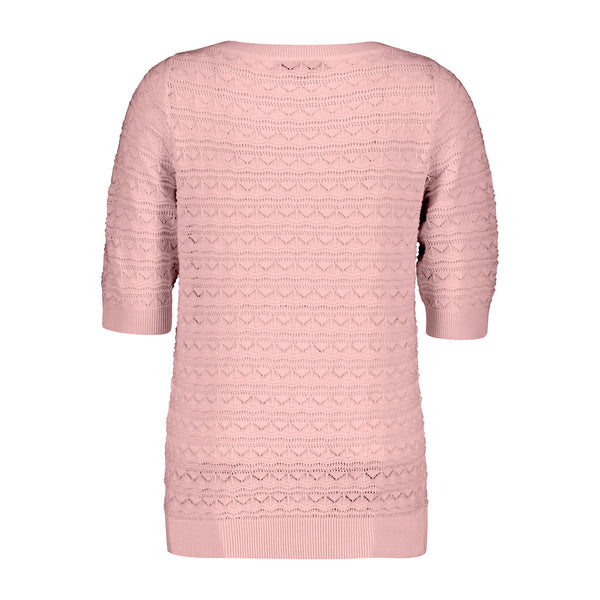 Top Pointelle Pink | Red Button