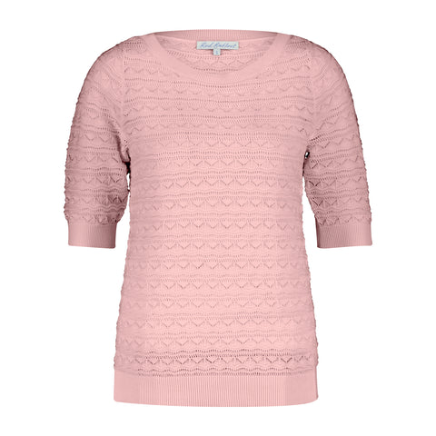 Top Pointelle Pink | Red Button