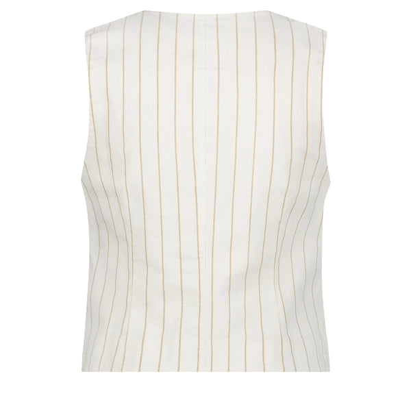 Gilet Waistcoat Linnen Stripe | Red Button