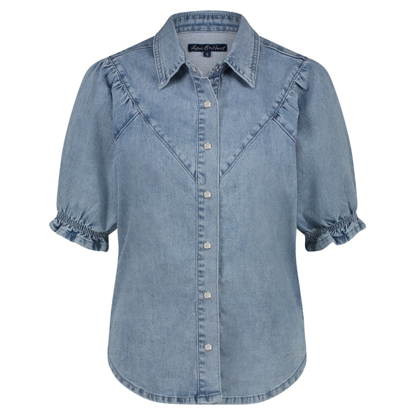 Blouse Victoria Light Stone Denim | Red Button