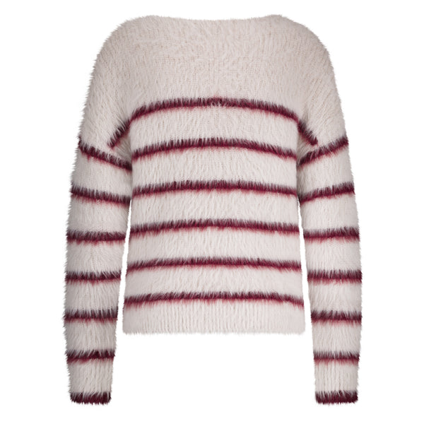 Trui Fuzzy Stripe Ruby | Red Button